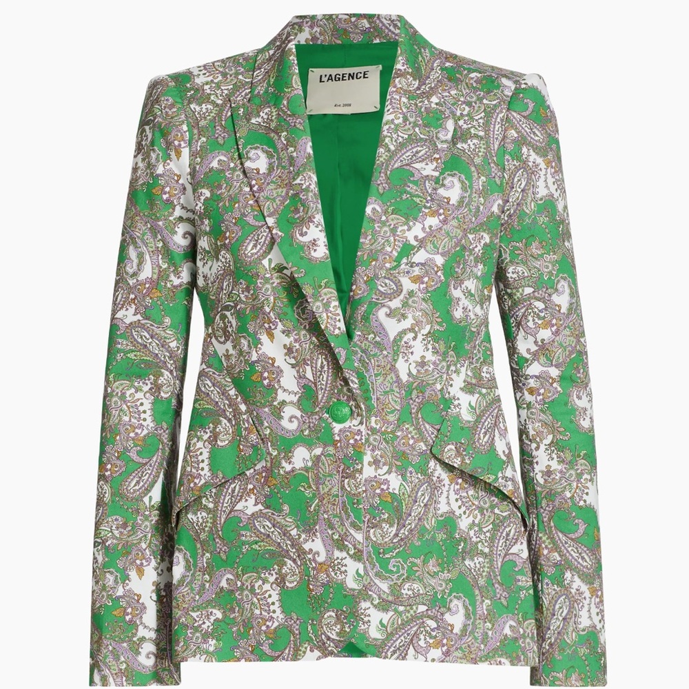 L'AGENCE Chamberlain Stretch-Cotton Blazer Size 14 - NEVER WORN!